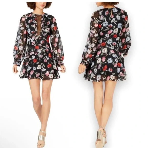 Foxiedox anthropologie floral long sleeve alva dress small - Picture 2 of 7